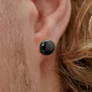 Boutique Lucleon Boucle D’oreille “bouton” En Acier Noir 8 Mm 13