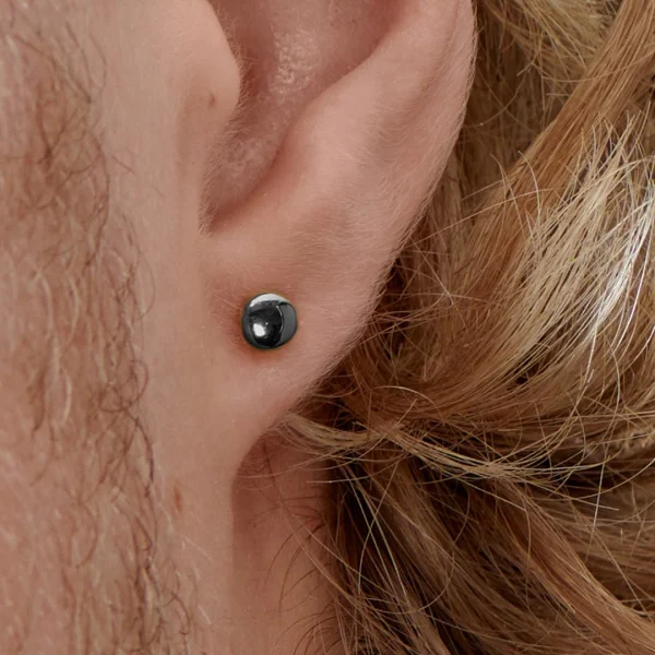 Lucleon Boucle D’oreille “bouton” En Acier Noir 4 Mm en ligne officielle 7