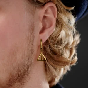 Lucleon Boucle D’oreille En Acier Doré Avec Pendentif Triangle fashioniable 12