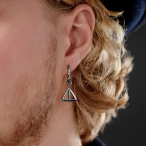 Meilleur Service Lucleon Boucle D’oreille En Acier Argenté Avec Pendentif Triangle 12