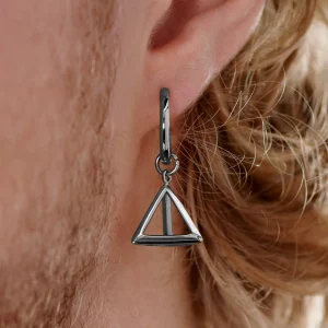 Meilleur Service Lucleon Boucle D’oreille En Acier Argenté Avec Pendentif Triangle 16