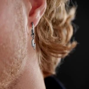 Lucleon Boucle D’oreille En Acier Argenté Avec Pendentif éclair à prix réduits 9