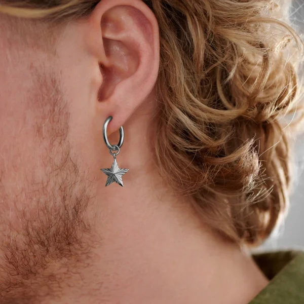 Lucleon Boucle D’oreille En Acier Argenté Avec Pendentif étoile REMISE allant jusqu. 4