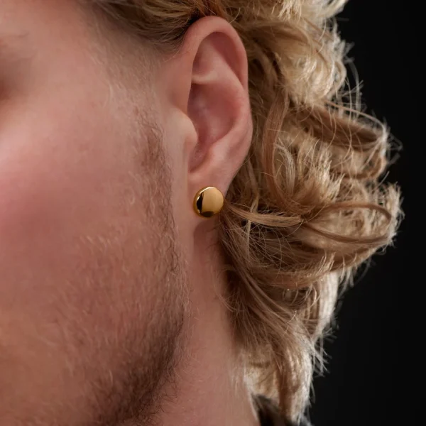 Lucleon Boucle D’oreille “bouton” En Acier Or Rose 10 Mm marque pas cher 4