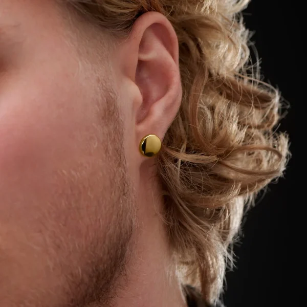 en solde Lucleon Boucle D’oreille “bouton” En Acier Doré 10 Mm 4