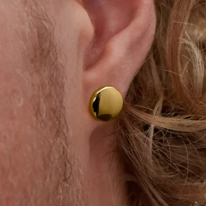 en solde Lucleon Boucle D’oreille “bouton” En Acier Doré 10 Mm 16