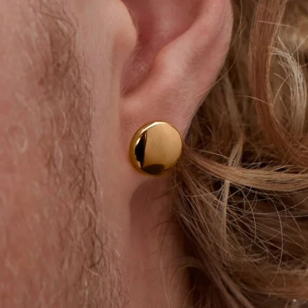 Lucleon Boucle D’oreille “bouton” En Acier Or Rose 10 Mm marque pas cher 7