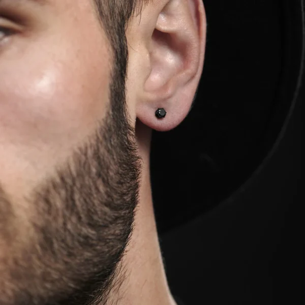 Lucleon Boucles D’oreille à Zircone Noire 4 Mm mode pas cher 5