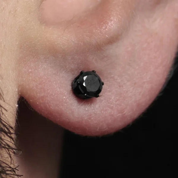 Lucleon Boucles D’oreille à Zircone Noire 4 Mm mode pas cher 7