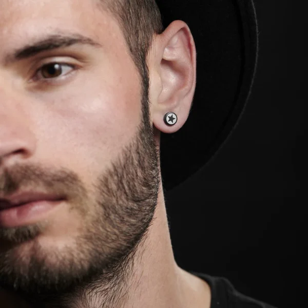 Prestation Et Rapide Fort Tempus Boucle D’oreille Aimantée L’étoile Noire 4