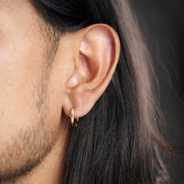 Lucleon Boucle D’oreille En Acier Doré “Le Cercle” excellente qualité 4