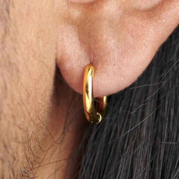 Lucleon Boucle D’oreille En Acier Doré “Le Cercle” excellente qualité 6