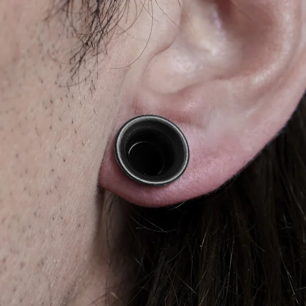 Fort Tempus Tunnel écarteur En Silicone Noir Promotio de vente 6