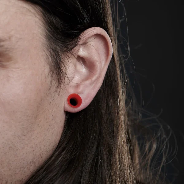 Nouveau Fort Tempus Tunnel écarteur En Silicone Rouge 4