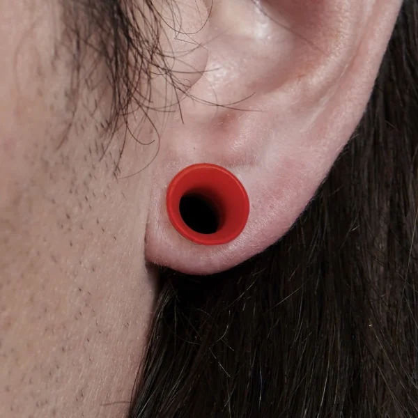 Nouveau Fort Tempus Tunnel écarteur En Silicone Rouge 6