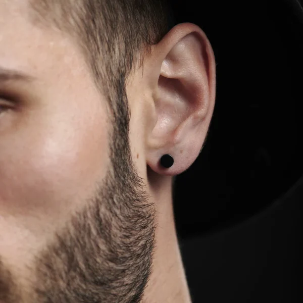 vente pas cher Lucleon Clou D’oreille Noir (6 Mm) 4