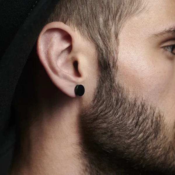 Lucleon Boucle D’oreille Noire (10 Mm) haute qualité 4