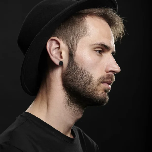 Lucleon Boucle D’oreille Noire (10 Mm) haute qualité 5
