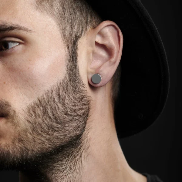 vente en ligne Fort Tempus Boucle D’oreille Magnétique En Acier – 10 Mm 3