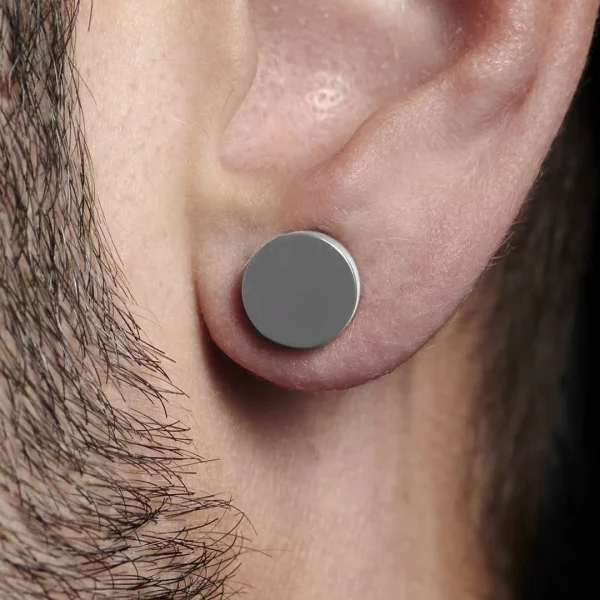 vente en ligne Fort Tempus Boucle D’oreille Magnétique En Acier – 10 Mm 5