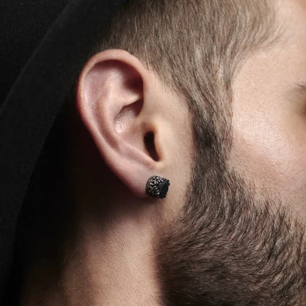 Vente Fort Tempus Boucle D’oreille Noire “Royal” 9mm 4