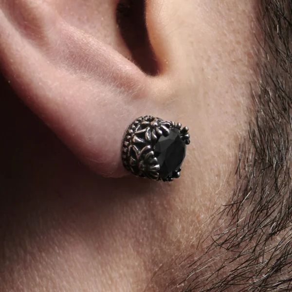 Vente Fort Tempus Boucle D’oreille Noire “Royal” 9mm 6