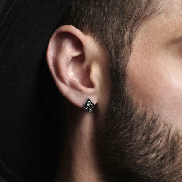 achetez pas cher Fort Tempus Boucle D’oreille Poker Tête De Mort 4