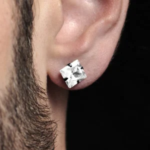 Lucleon Boucle D’oreille Noir Mat Et Zircone Vente 16