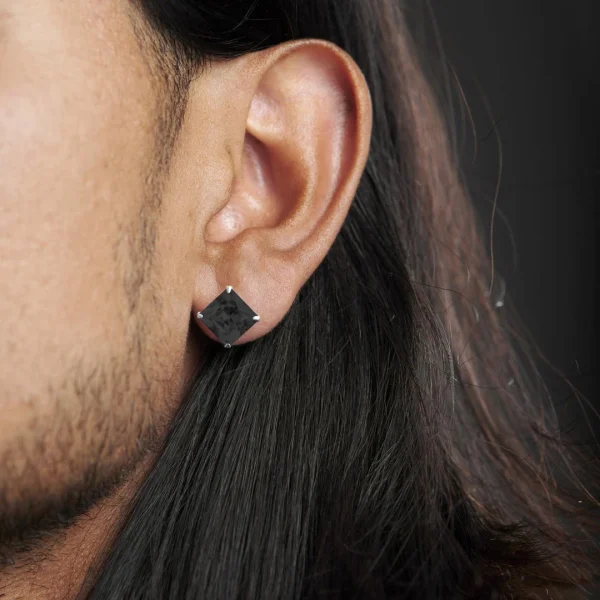 Authentic Original licence Lucleon Boucle D’oreille Carré Noir En Zircone – 10 Mm 4