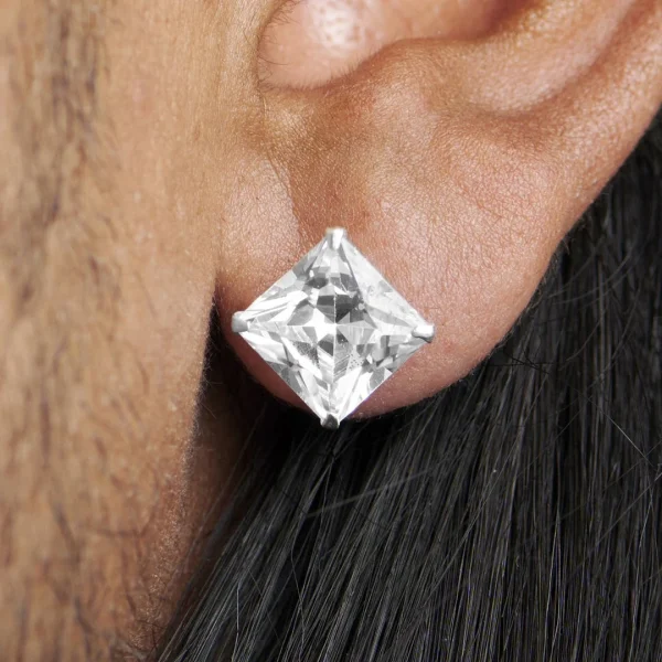marque pas cher Lucleon Boucle D’oreille Carré En Zircone – 10 Mm 7