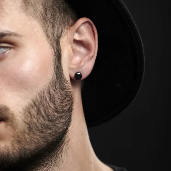 luxe soldes Lucleon Clou D’oreille 8 Mm Avec Zircone Noire 6
