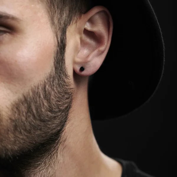 achat Lucleon Clou D’oreille Noir 4mm 4
