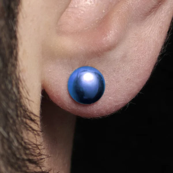 boutique en ligne Fort Tempus Clou D’oreille Circulaire Bleu 8mm 7