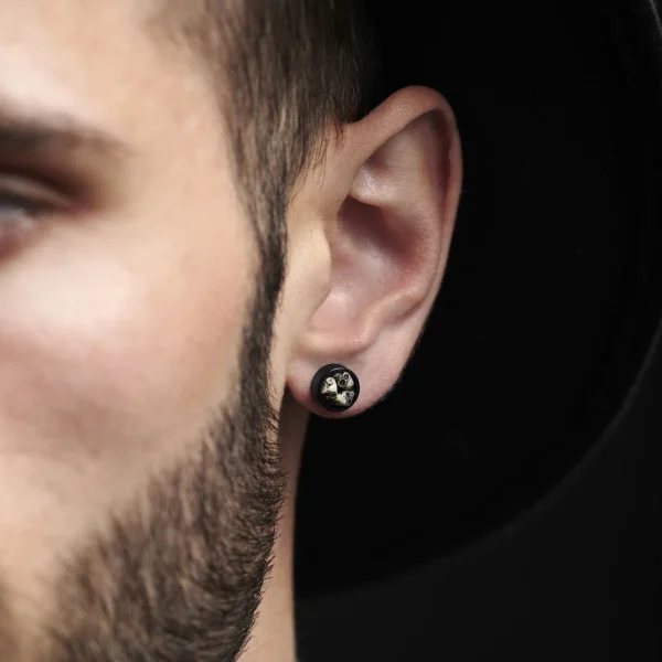 magasin paris Fort Tempus Clou D’oreille Triple Crâne 9mm 6