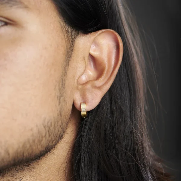 marques pas cher Fort Tempus Boucle D’oreille Chiffres Romains Couleur Or 5
