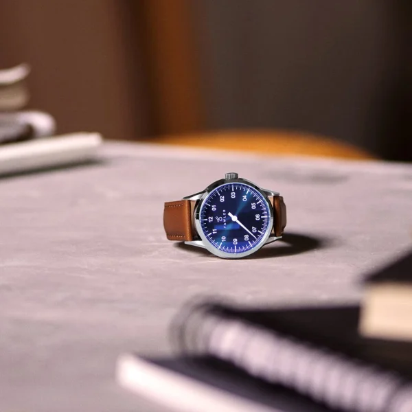Fawler Paz | Montre Habillée Bleue à Une Seule Aiguille En Acier Inoxydable magasin en ligne 7