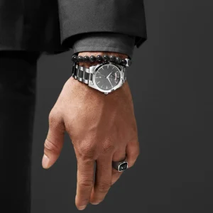 mode Fawler Eric | Montre En Acier Inoxydable Gris Et Argent Avec Affichage Du Jour Et De La Date 10