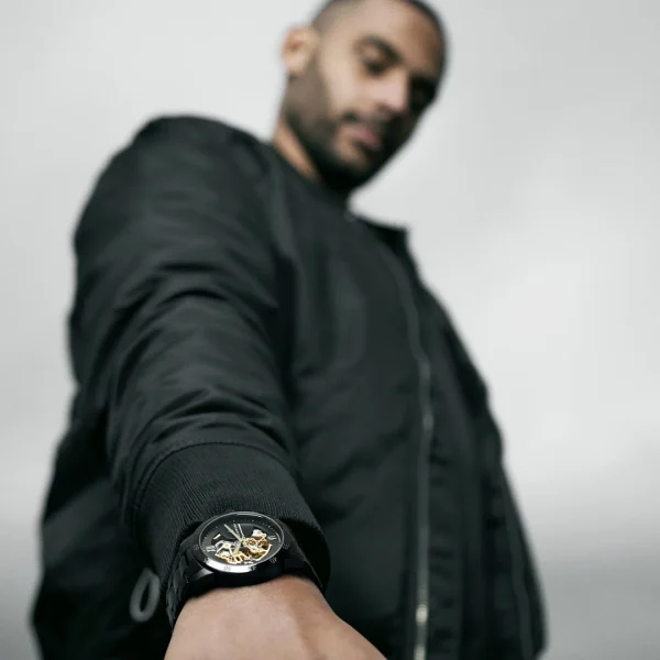 Seizmont Dante II | Montre Squelette Noire à Mouvement Couleur Or marque pas cher en ligne 7