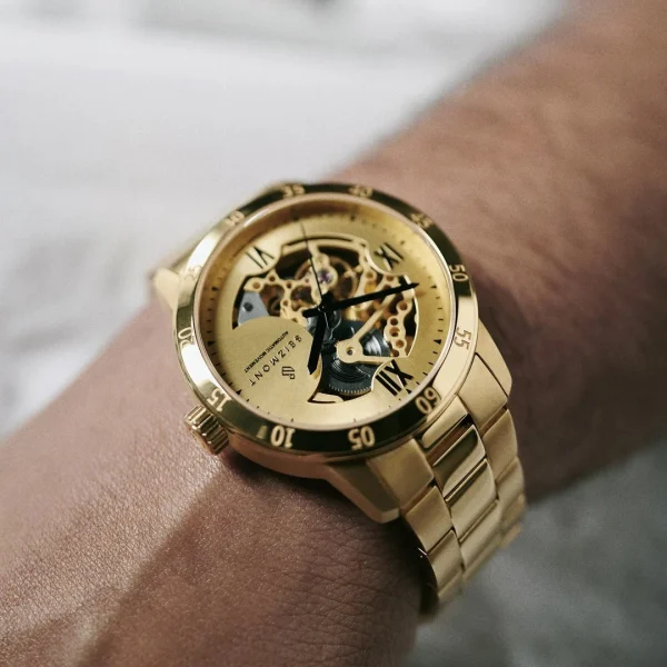 Authentic Original licence Seizmont Dante II | Montre Squelette En Acier Doré 3