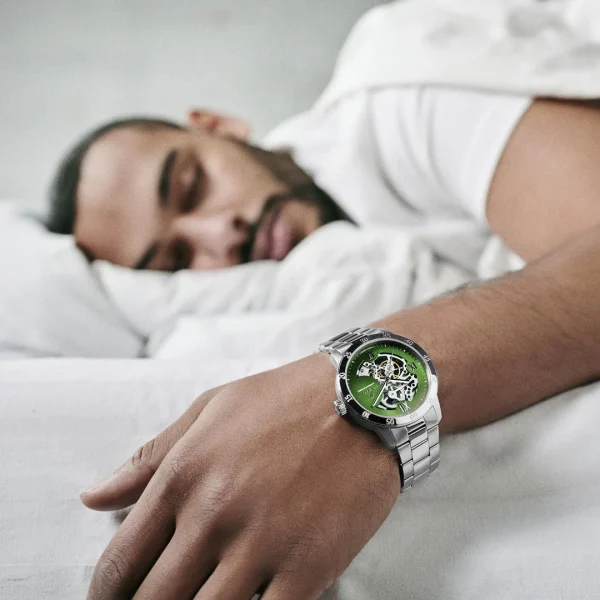 Seizmont Dante II | Montre Squelette Argentée à Cadran Vert Top ventes 4