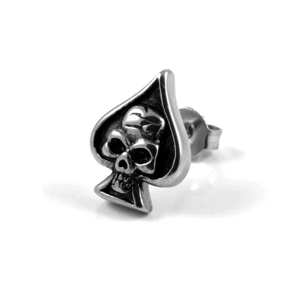achetez pas cher Fort Tempus Boucle D’oreille Poker Tête De Mort 1