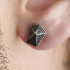 online boutique Moody Mason Clou D’oreille Jax En Acier Gris 18