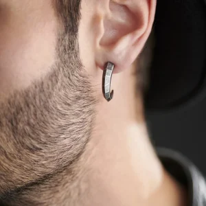 exclusivement disponibles Moody Mason Boucle D’oreille Jax En Acier Gris Foncé – La Serre 12