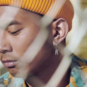 Otsu Fahrenheit | Boucle D’oreille Avec L’initiale R En Acier Argenté mode pas cher 10
