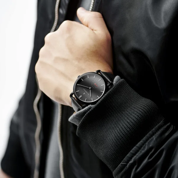 Seizmont Montre Minimaliste Aether Isaac Noire Et Rouge Distributeur Officiel 3