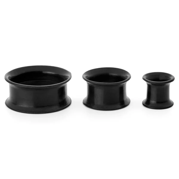 Fort Tempus Tunnel écarteur En Silicone Noir Promotio de vente 3
