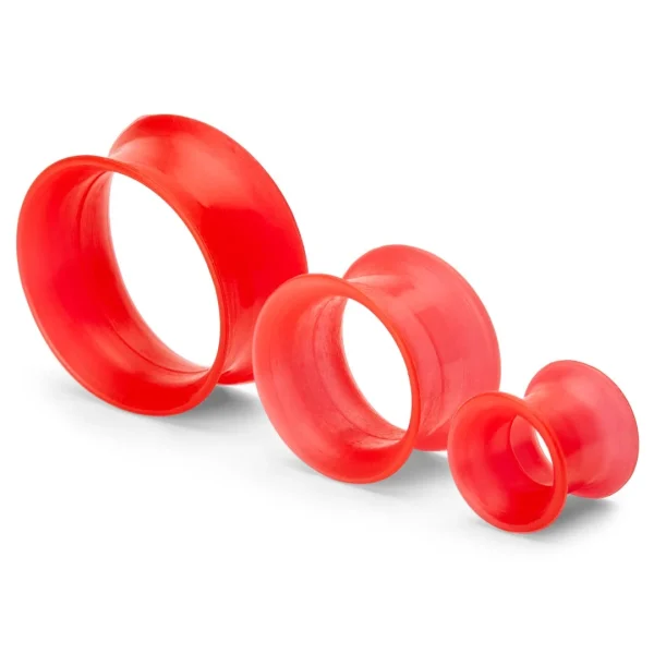 Nouveau Fort Tempus Tunnel écarteur En Silicone Rouge 1