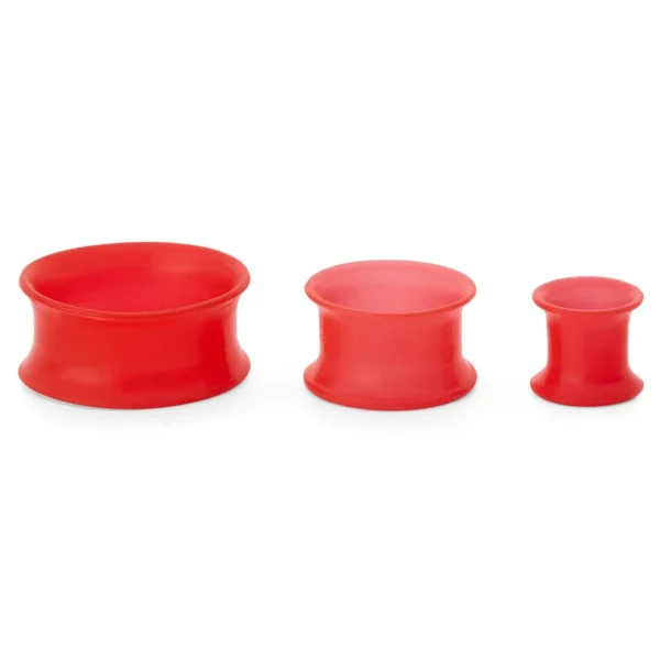 Nouveau Fort Tempus Tunnel écarteur En Silicone Rouge 3