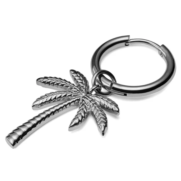 soldes Lucleon Boucle D’oreille En Acier Argenté Avec Pendentif Palmier 1