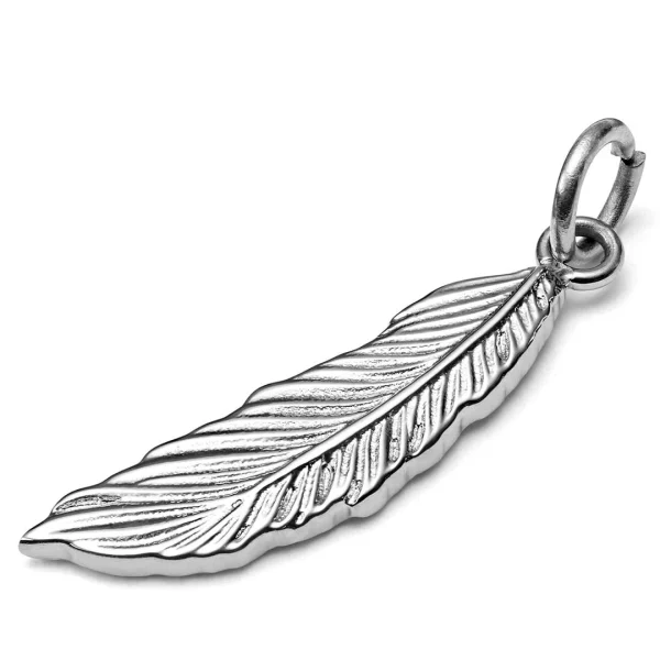 Meilleur Service Lucleon Amulette Plume En Acier Argenté 1